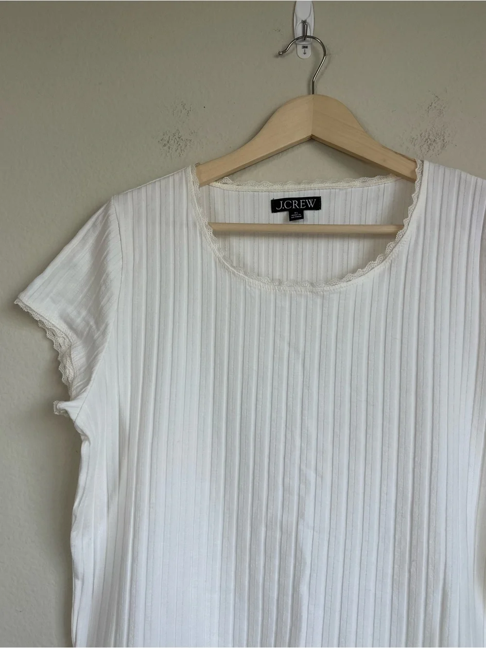 NWOT J.Crew Pointelle Short Sleeve Rib T Shirt